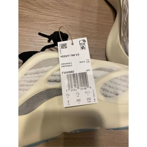 Adidas Yeezy 700 V3 Azael Black Men Size 8 Women size 9.5 FW4980 New - Picture 6 of 10